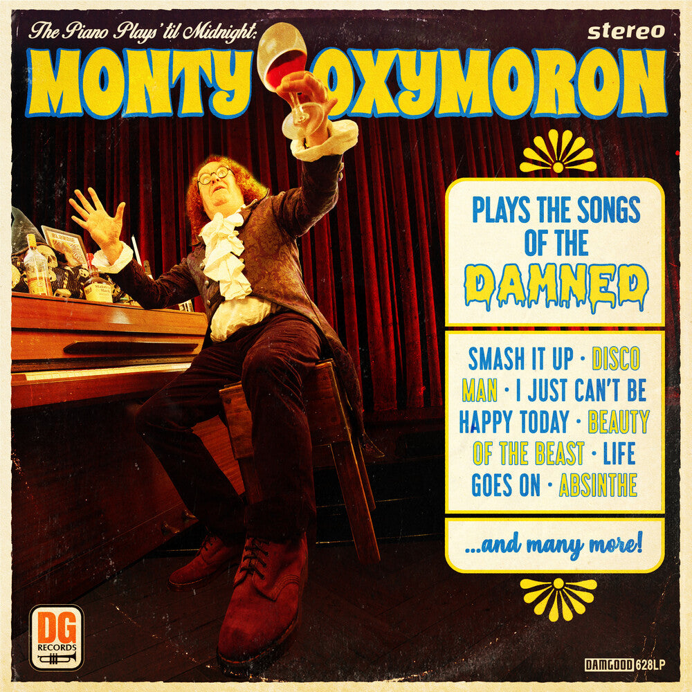 the album cover for Oxymoron, Monty - The Piano Plays 'Til Midnight: Monty Oxymoron Plays The Songs Of The Damned