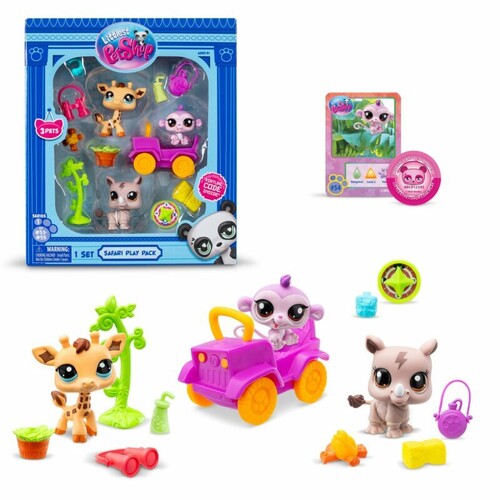 Littlest Pet Shop Safari Play Pack 3 Pets Gen7 524 - Littlest Pet Shop Safari Play Pack 3 Pets Gen7 524 - Collectibles