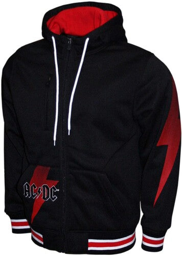 Ac/dc Bolt Dk Po Hoodie Lg Slv Med Bk M2431ada2 - Ac/dc Bolt Dk Po Hoodie Lg Slv Med Bk M2431ada2 - Apparel