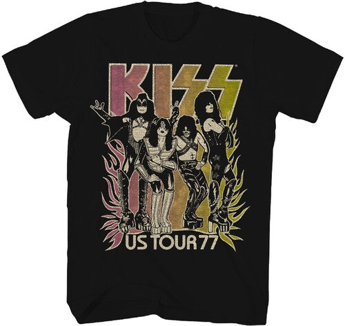 Kiss Us Tour 77 Gradient Tshirt 2xl Blk 38101101a5 - Kiss Us Tour 77 Gradient Tshirt 2xl Blk 38101101a5 - Apparel