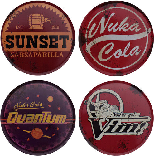 Fallout Set Of Four Metal Drinks Coasters - Fallout Set Of Four Metal Drinks Coasters - Collectibles