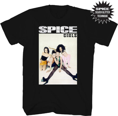 Spice Girls Group Pict Glitter F/b Tshirt Smll Blk - Spice Girls Group Pict Glitter F/b Tshirt Smll Blk - Apparel