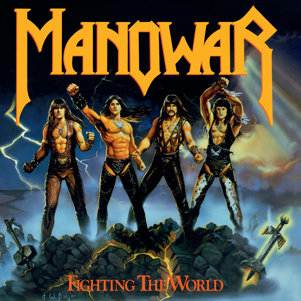 the album cover for Manowar - Fighting The World (Hol)
