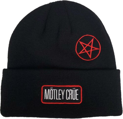 Motley Crue Logo Cut Twill Patch Beanie Osfa Black - Motley Crue Logo Cut Twill Patch Beanie Osfa Black - Apparel