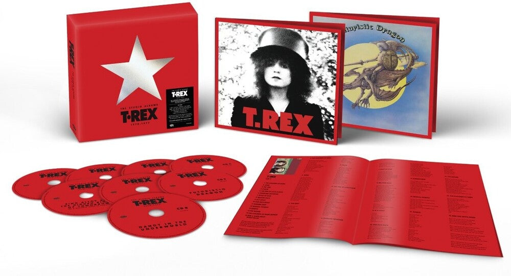 the album cover for T.Rex - Studio Albums 1970-1977 - Deluxe Packaging (Box)