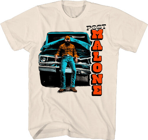 Post Malone Pick-up Truck T-shirt Large Nat - Post Malone Pick-up Truck T-shirt Large Nat - Apparel