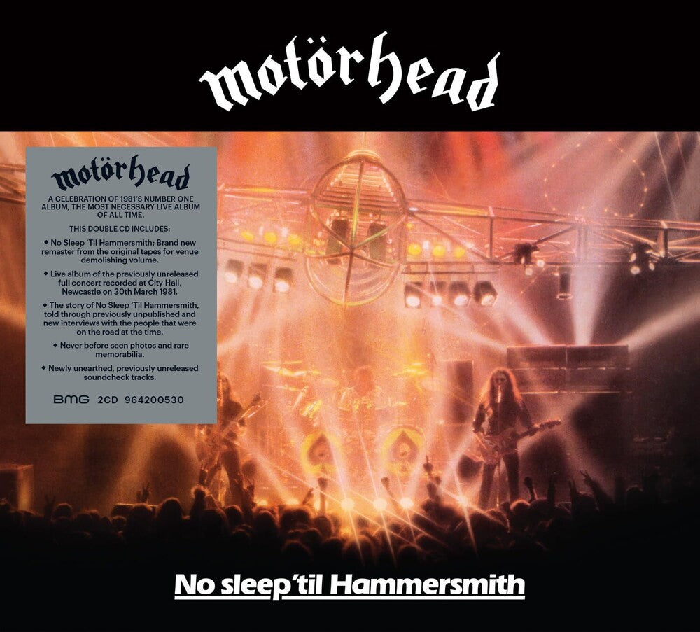 the album cover for Motörhead - No Sleep 'til Hammersmith - 40th Anniversary