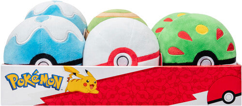 Jazwares - Pokemon - 5in Pokeball Plush 12ct Asst - Jazwares - Pokemon - 5in Pokeball Plush 12ct Asst - Collectibles