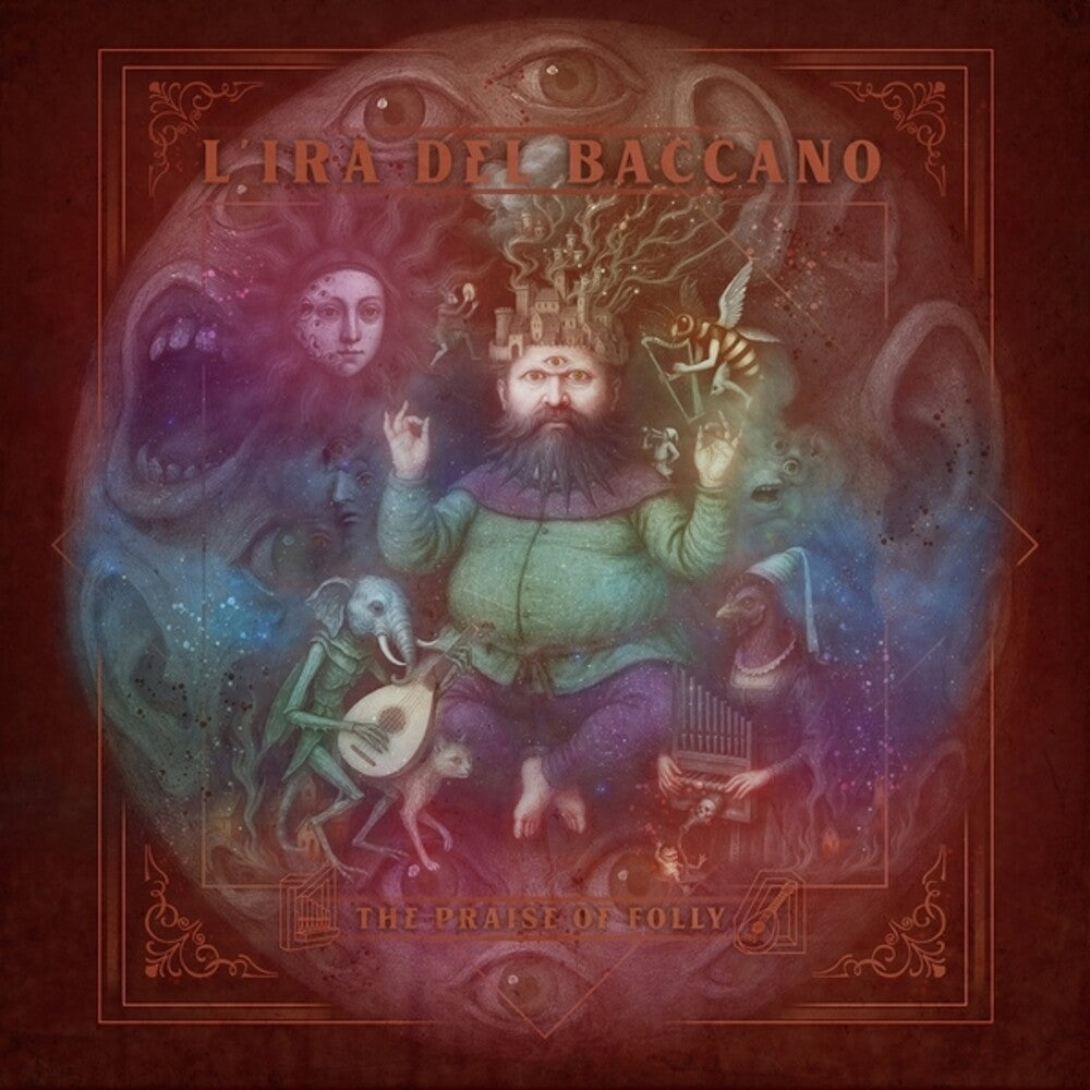 the album cover for L'Ira del Baccano - Praise Of Folly - Ripple Grey & Cherry Transparent
