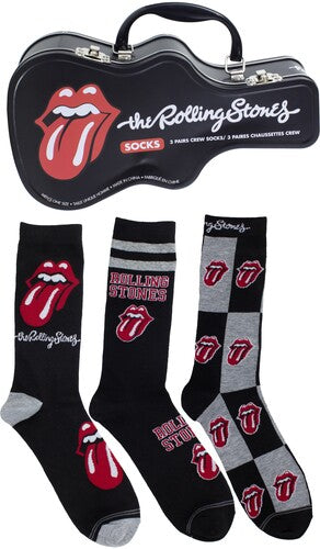 Perri's Rolling Stones Socks 3 Psck Gtr Shape Tin - Perri's Rolling Stones Socks 3 Psck Gtr Shape Tin - Apparel