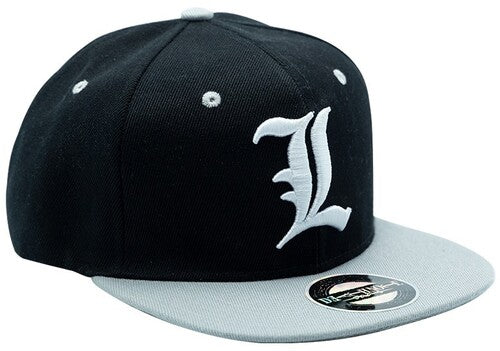 Death Note - Black & Grey L Snapback Cap - Death Note - Black & Grey L Snapback Cap - Collectibles