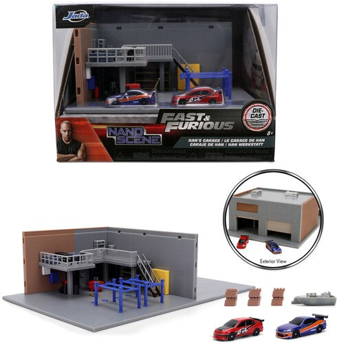 Jada Nanoscene Hwr Ff Han's Garage & Car Set - Jada Nanoscene Hwr Ff Han's Garage & Car Set - Collectibles