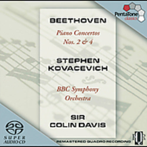 the album cover for L.V. Beethoven - Piano Concertos 2 & 4