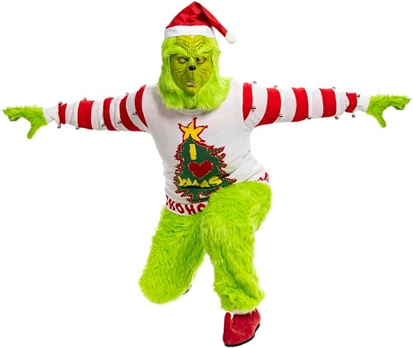 Green Monster Christmas Movie Red Shoes with Bells