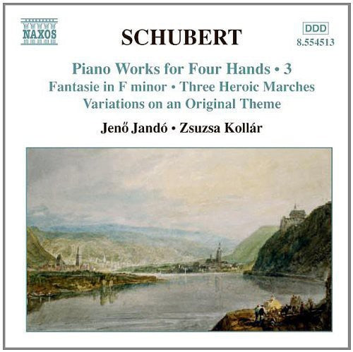 the album cover for Jenő Jandó - Piano Works for Four Hands 3