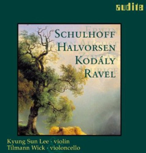 the album cover for Ravel/Schulhoff/Kodaly - Music for Violin & Cello