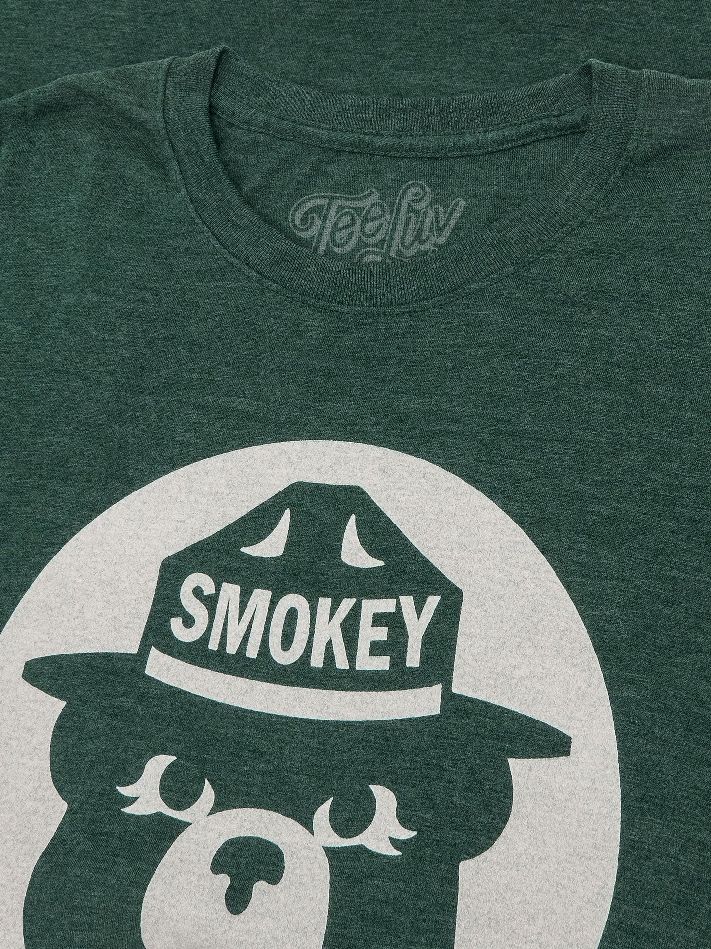Smokey Bear Shirt Retro Mascot Mens T Shirt Officially Licensed Forest Green