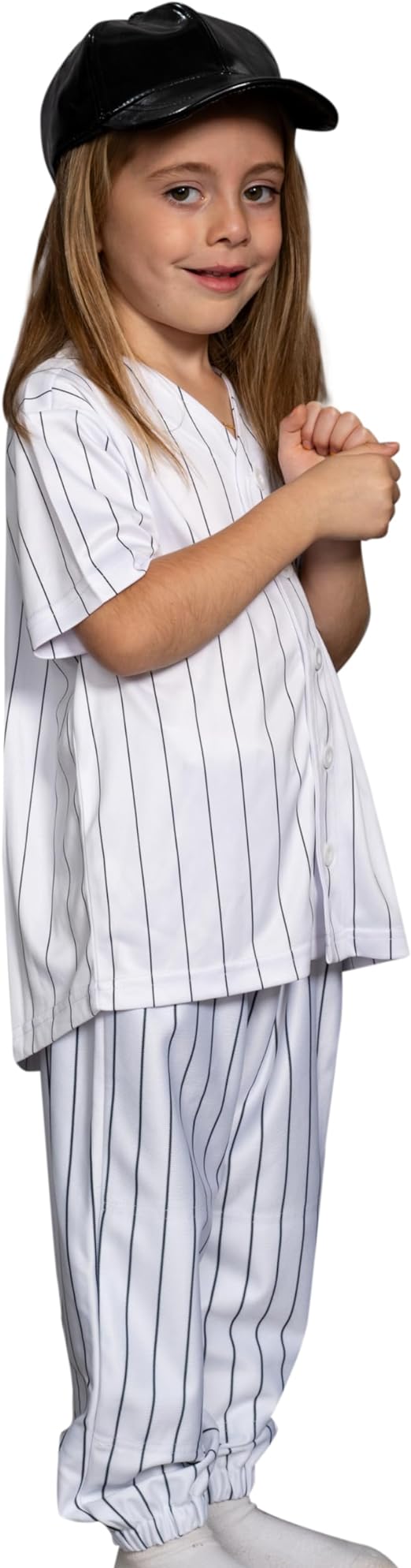 Warriors Baseball Team Pinstriped Jersey Pants and Hat Kids