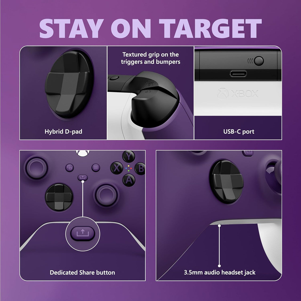 Microsoft - Xbox Wireless Controller: Astral Purple - Microsoft