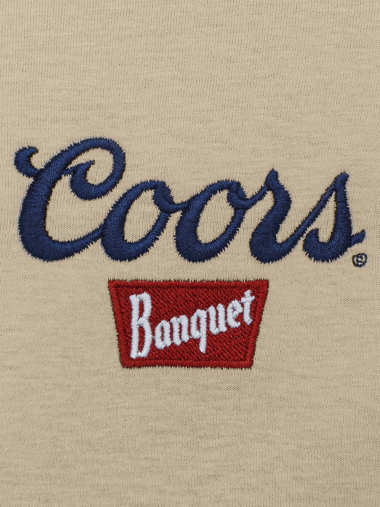 Coors Banquet Embroidered Left Chest Logo Mens T Shirt Officially Licensed Sand