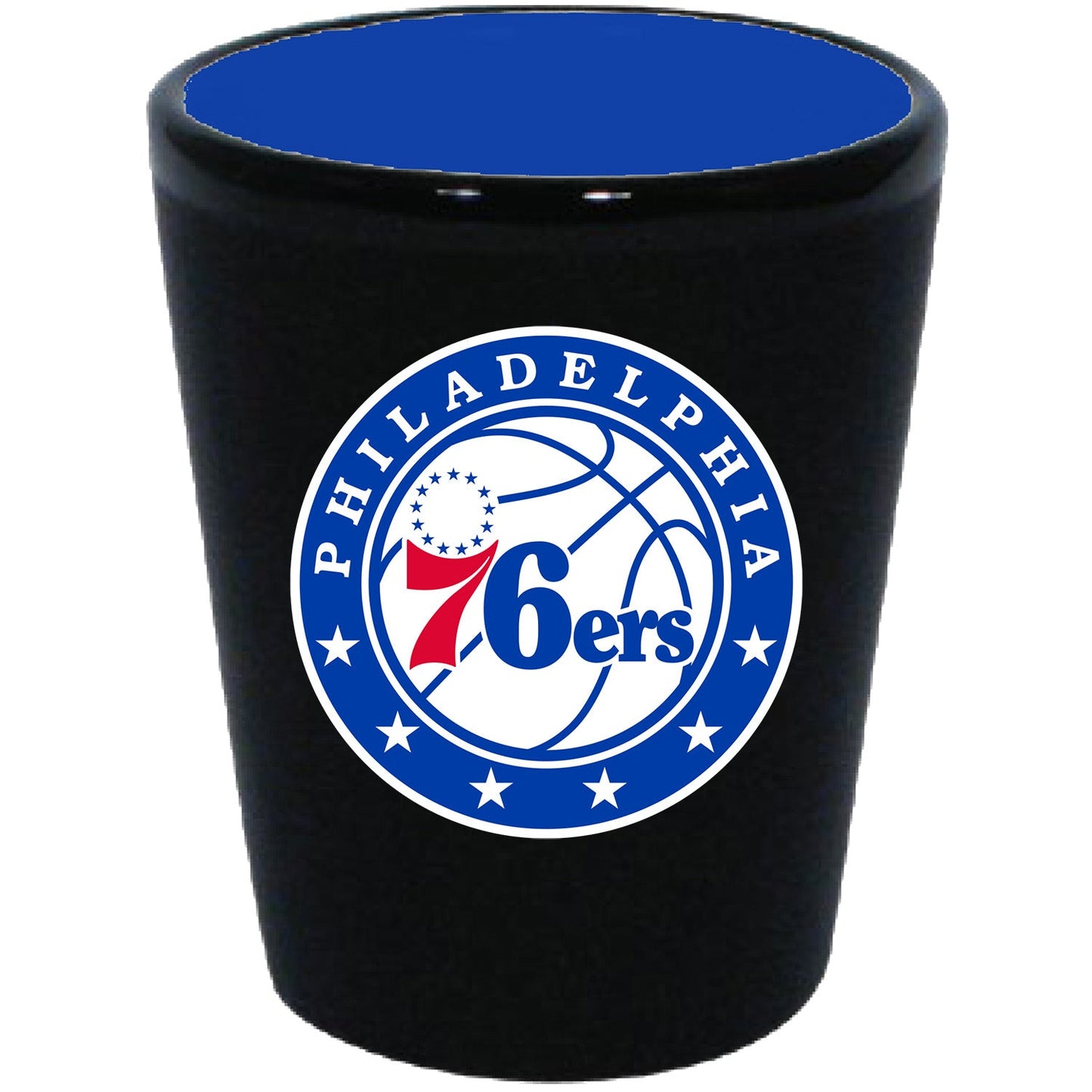 Philadelphia 76ers Matte Black/Inner Color Shot Glass