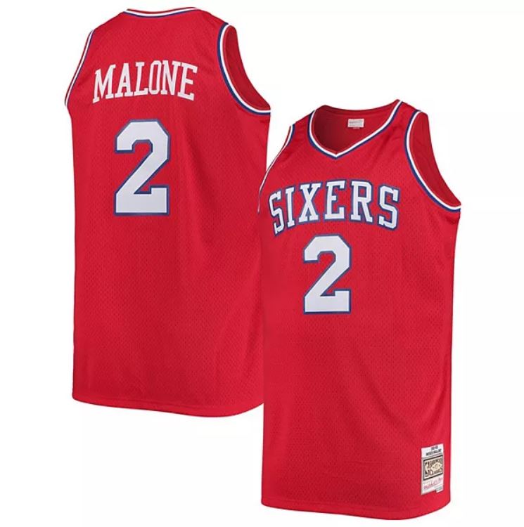 Moses Malone Philadelphia 76ers Mitchell & Ness 1982-83 Hardwood Classics Red Swingman Jersey