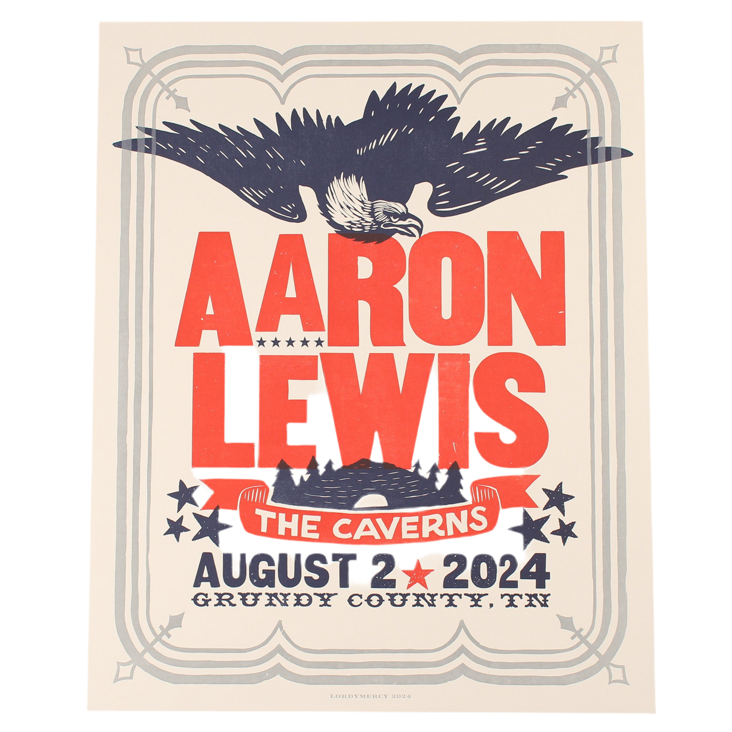 Aaron Lewis The Caverns 2024 Poster 16x20"