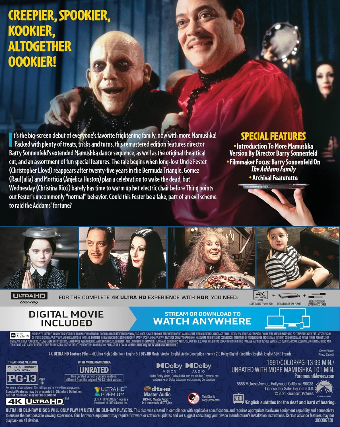 The Addams Family With More Mamushka! 4K UHD Blu-Ray DVD