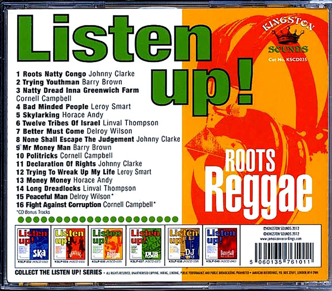 Barry Brown, Linval Thompson, Johnny Clarke, Etc. - Listen Up: Roots Reggae Music CD