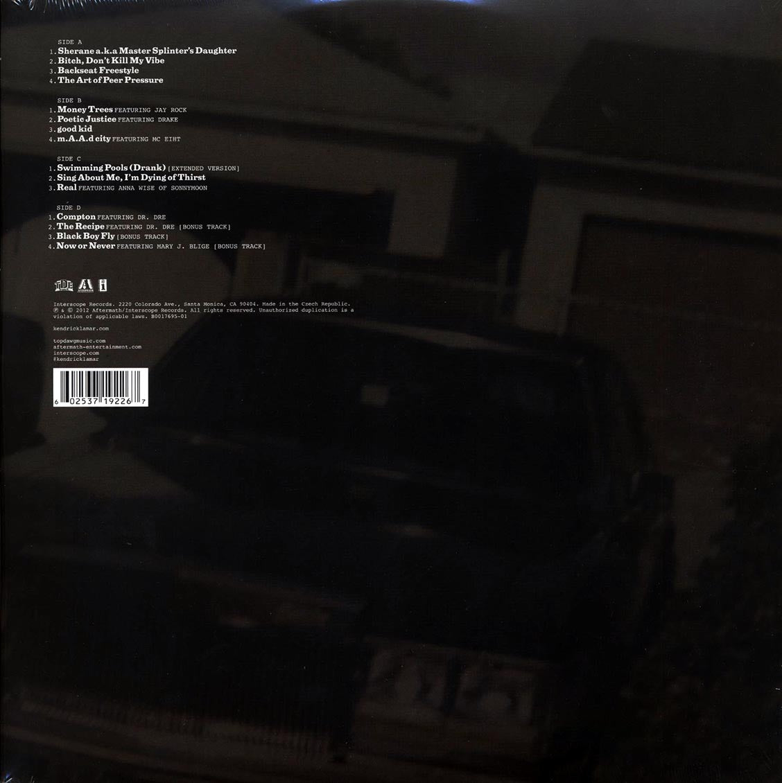 Kendrick Lamar - Good Kid, M.A.A.D City A Short Film By: Kendrick Lamar (2xLP) Vinyl Record