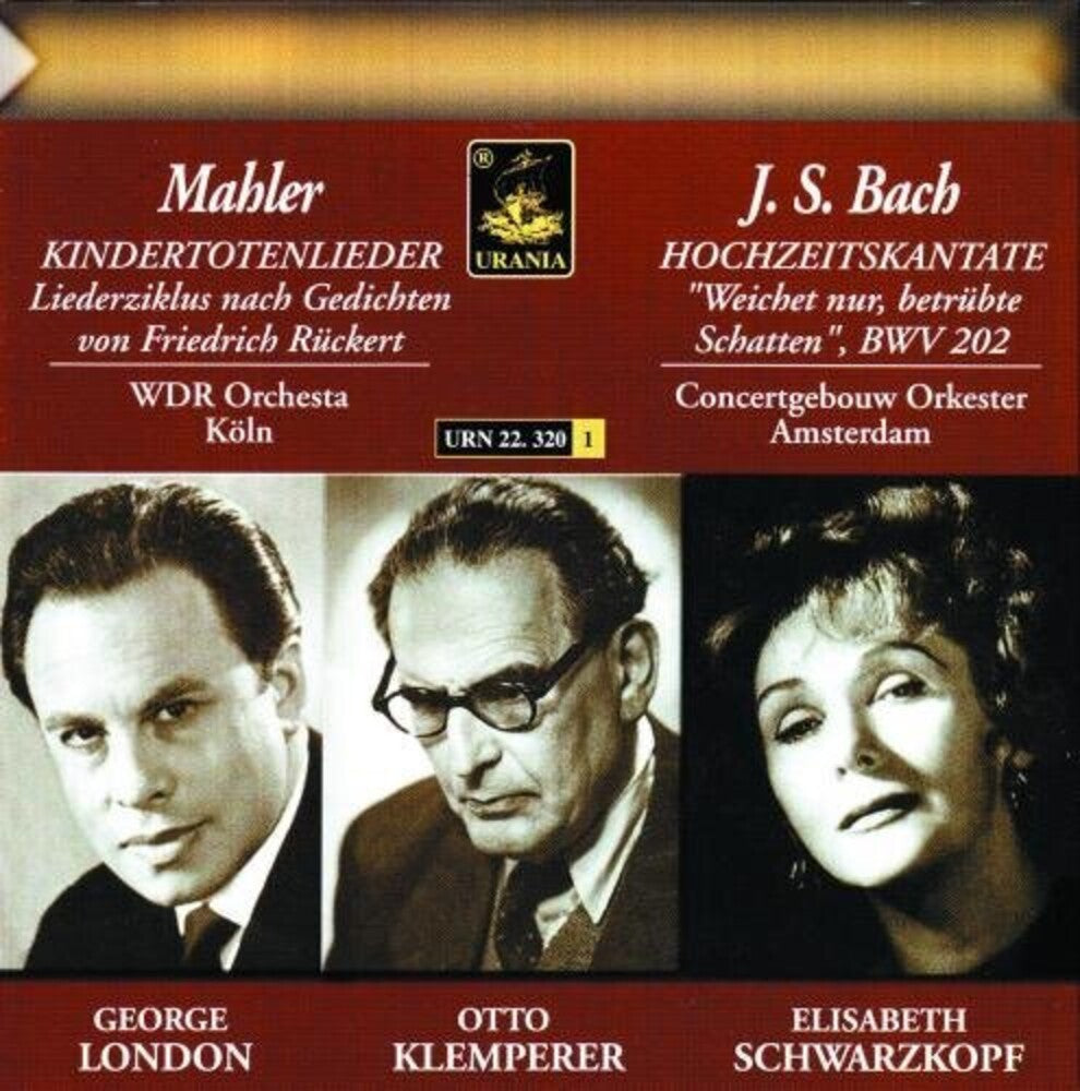 the album cover for Bach / Mahler / Schwarzkopf / Schey / London - Hochzeitskantate / Kindertotenlieder