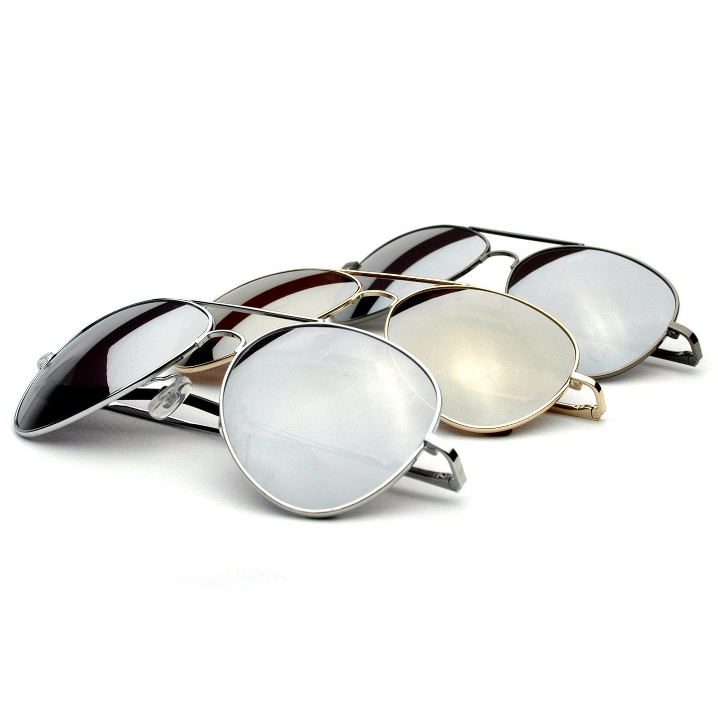 Premium Military Mirrored Lens Metal Aviator Sunglasses 1375 58mm