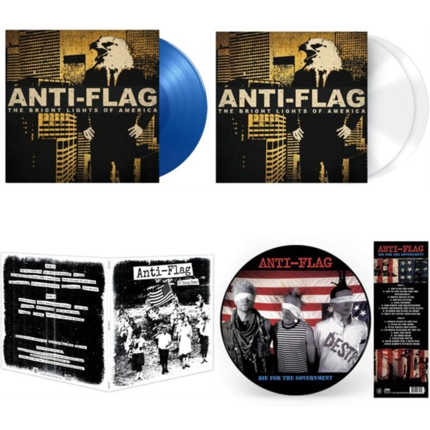 Anti-Flag - Bright Lights Of America (2LP/180G/Blue Vinyl) & Bright Lights Of America (2LP/180G/Solid White Vinyl) & 17 Song Demo & Die For The Government (Picture Disc)