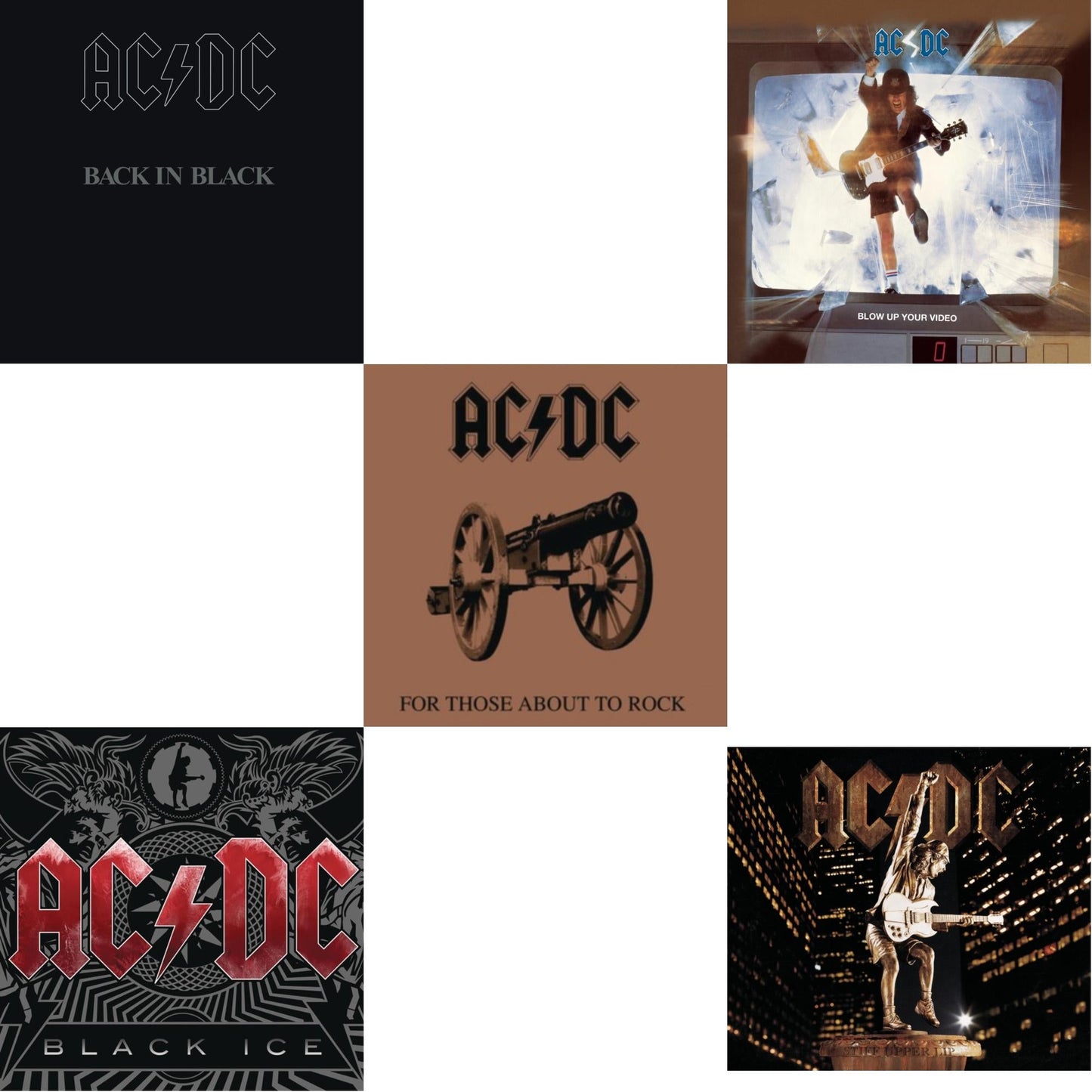 Ac/Dc - Back In Black & Black Ice & For Those About To Rock & Blow Up Your Video & Stiff Upper Lip - CD Bundle