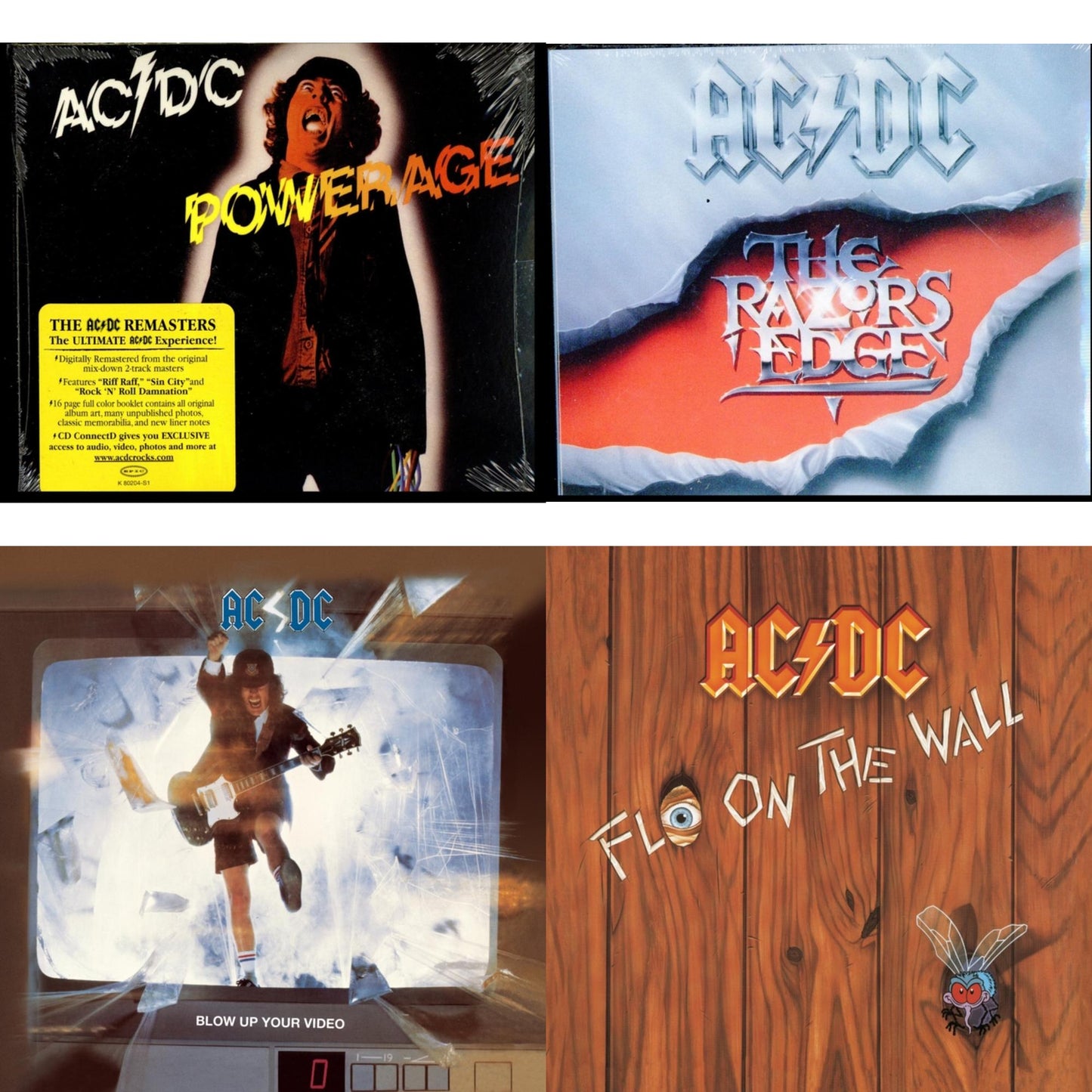 Ac/Dc - Powerage & Razor's Edge & Blow Up Your Video & Fly On The Wall - CD Bundle