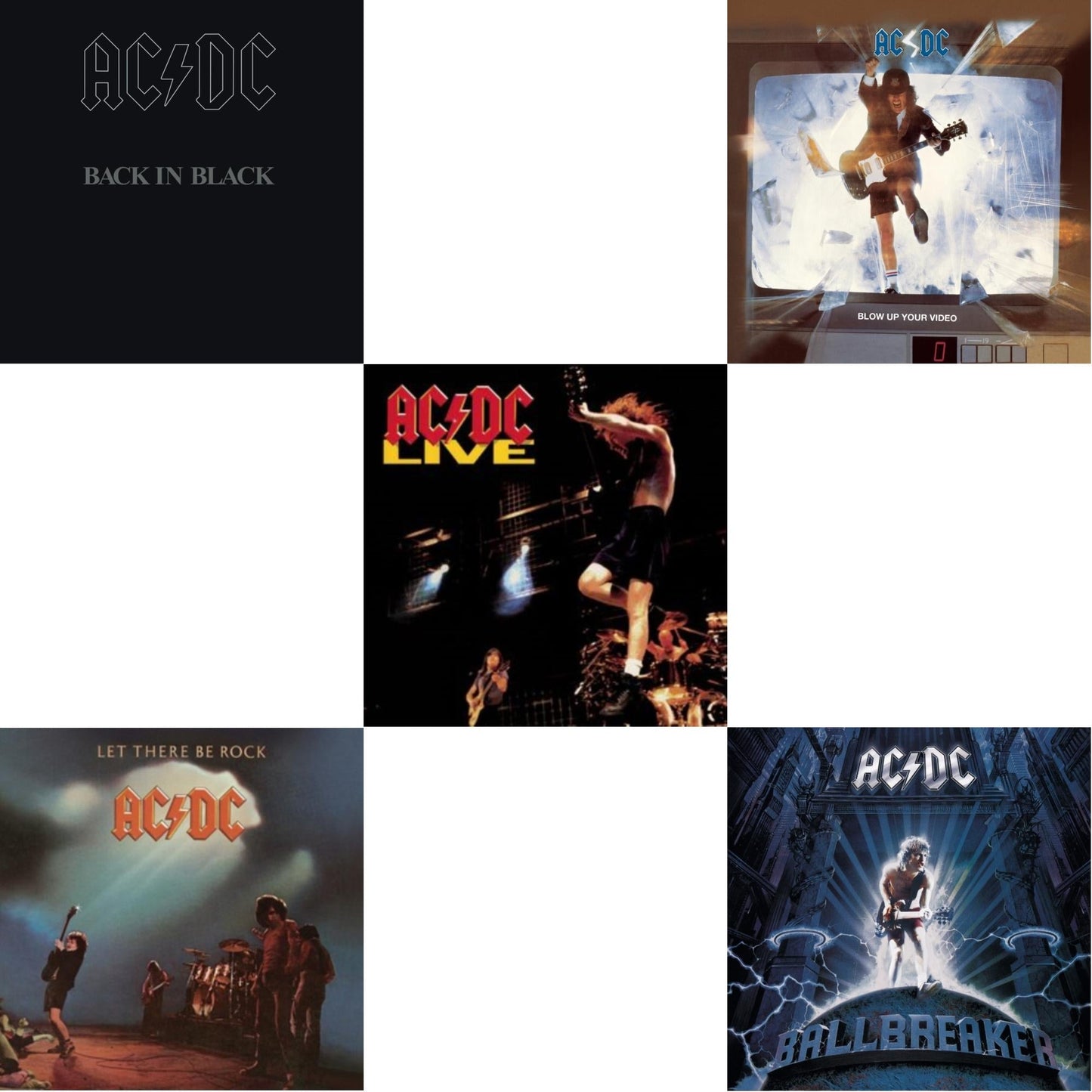 Ac/Dc - Let There Be Rock & Back In Black & Live & Ballbreaker & Blow Up Your Video - CD Bundle