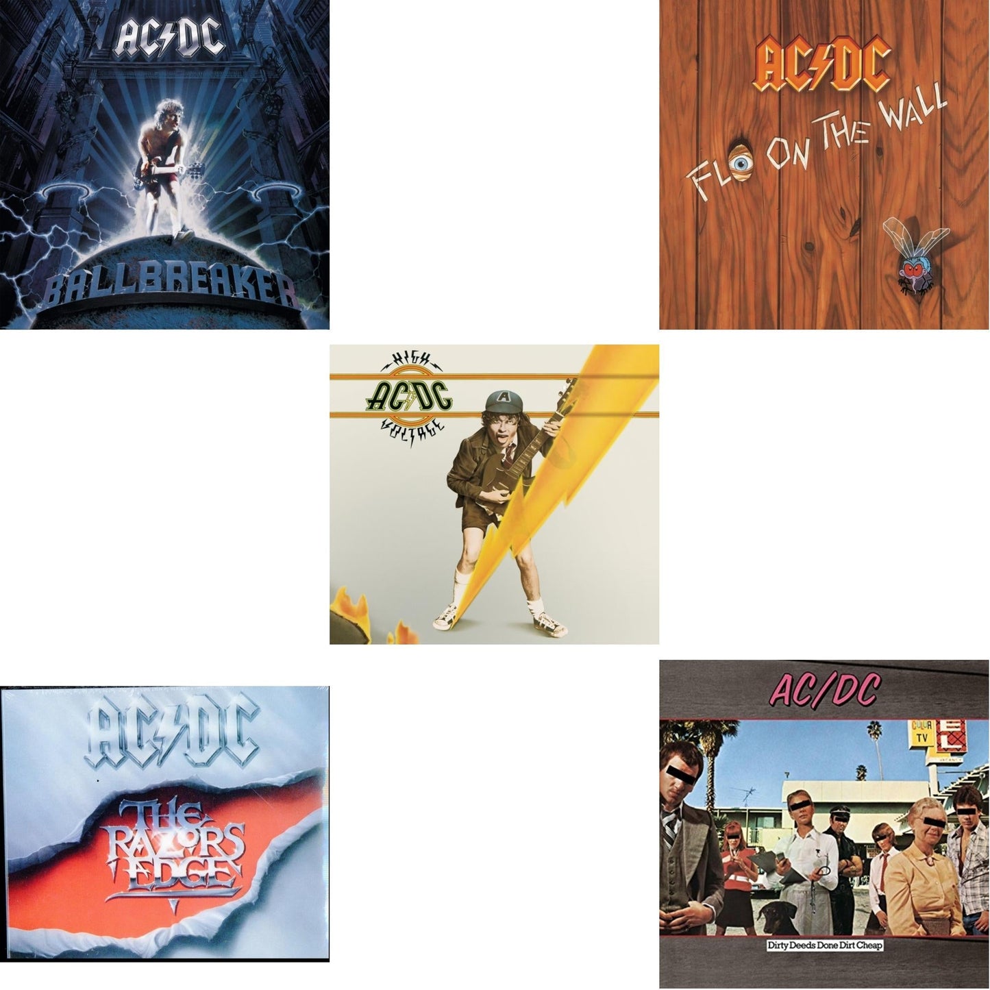 Ac/Dc - High Voltage & Dirty Deeds Done Dirt Cheap & Razor's Edge & Ballbreaker & Fly On The Wall - CD Bundle