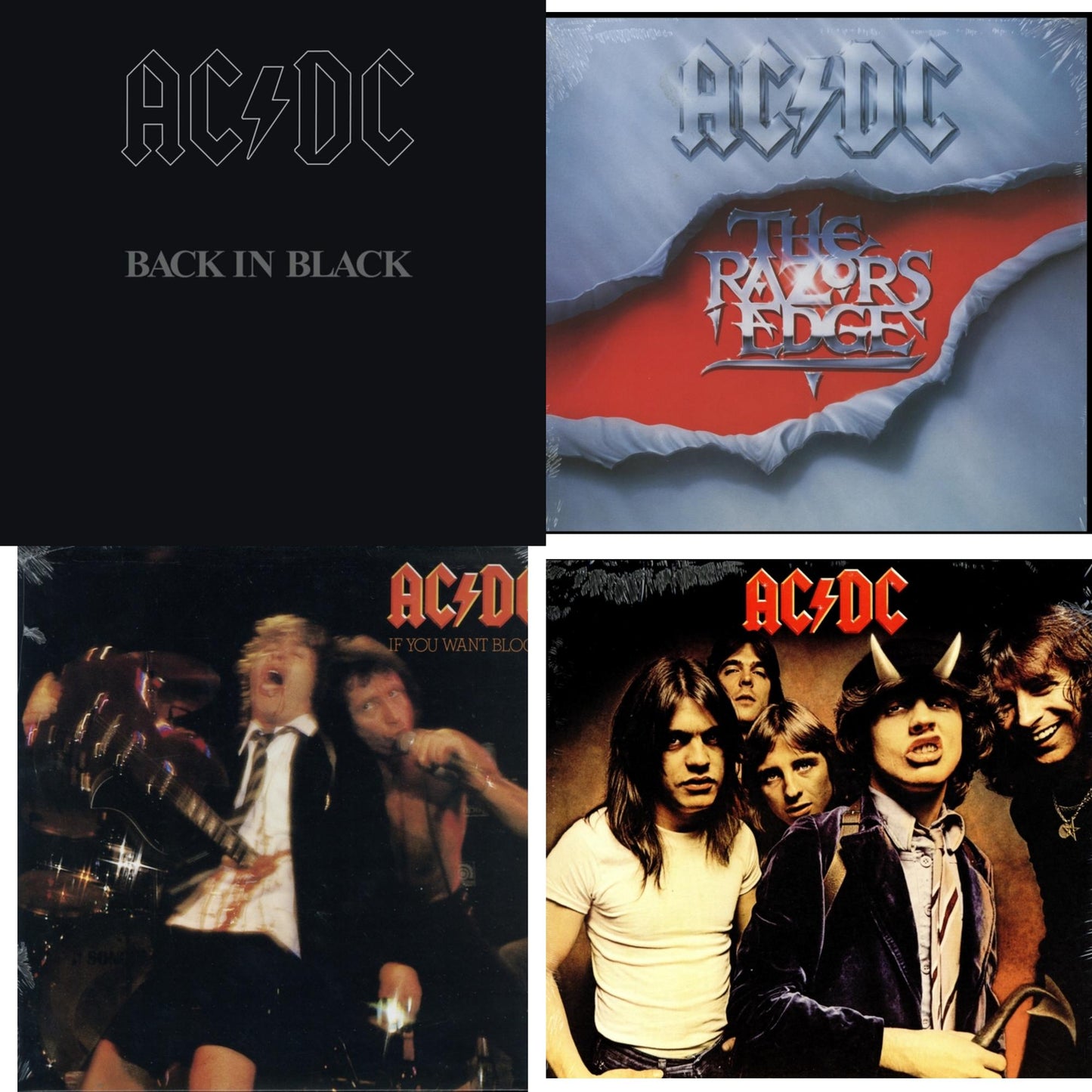 Ac/Dc - If You Want Blood You've Got It (180G) & Highway To Hell (180G) & Back In Black (180G) & Razor’S Edge (180G) - LP Vinyl Bundle