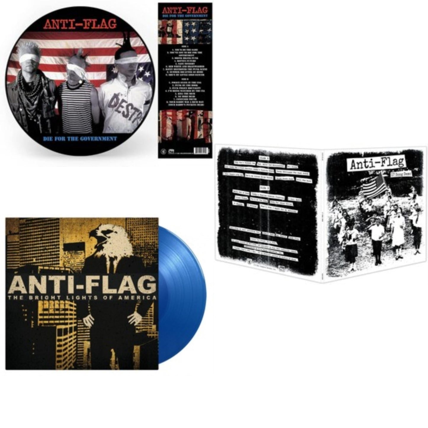 Anti-Flag - Die For The Government (Picture Disc) & Bright Lights Of America (2LP/180G/Blue Vinyl) & 17 Song Demo