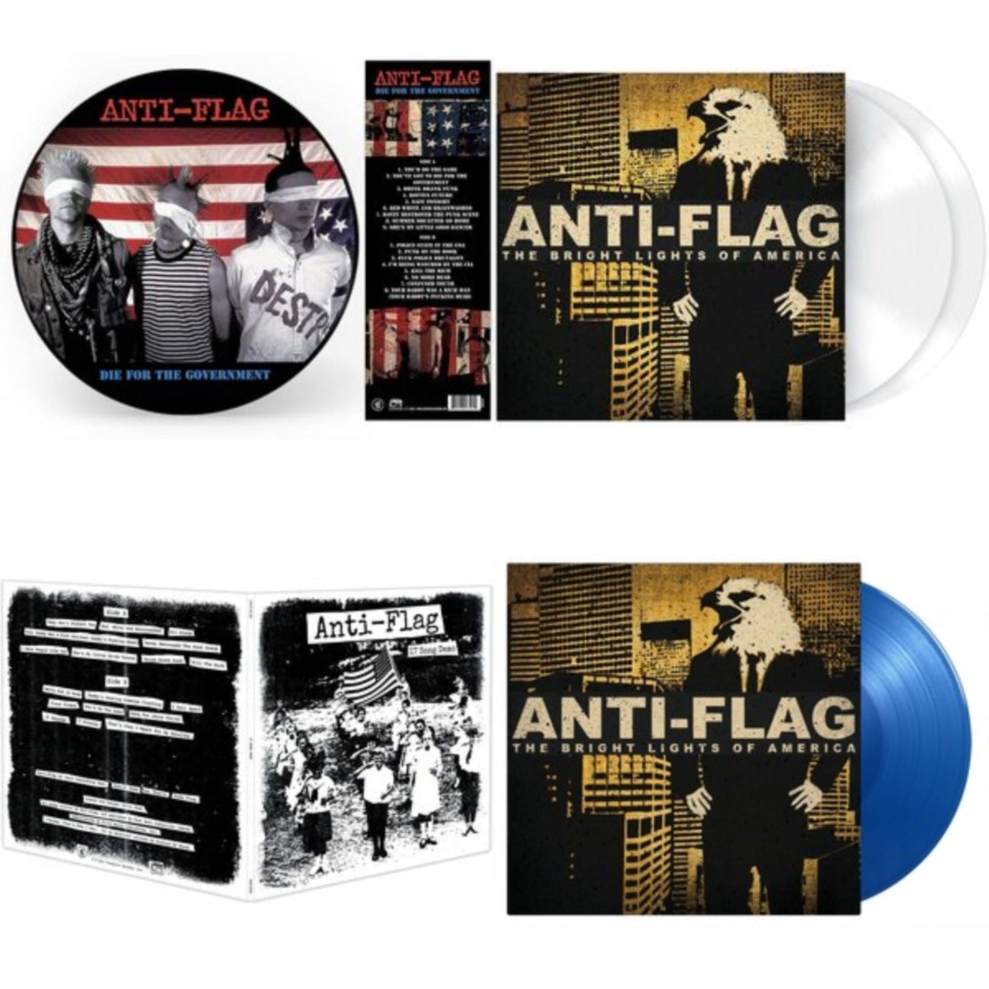 Anti-Flag - Die For The Government (Picture Disc) & Bright Lights Of America (2LP/180G/Solid White Vinyl) & 17 Song Demo & Bright Lights Of America (2LP/180G/Blue Vinyl)