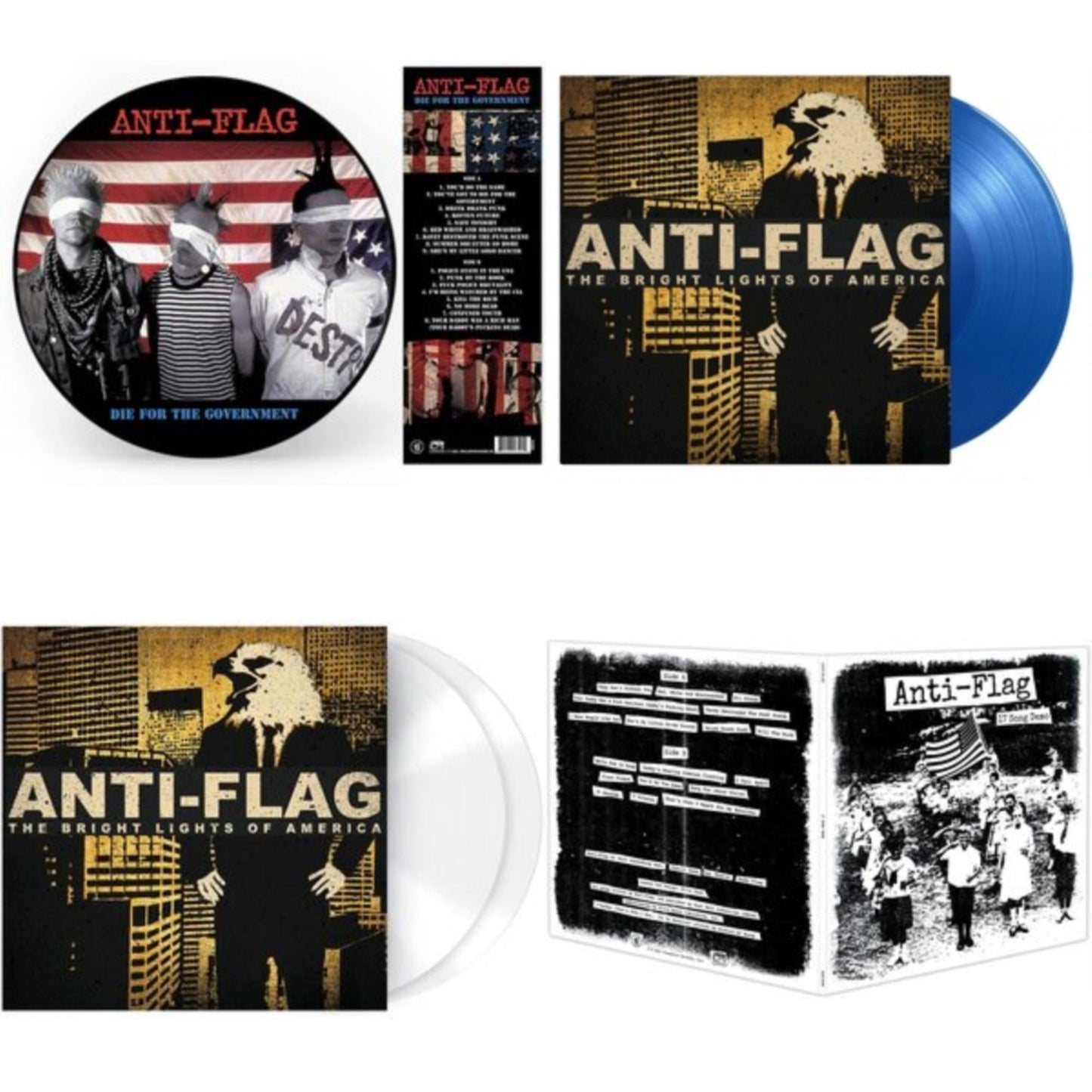 Anti-Flag - Die For The Government (Picture Disc) & Bright Lights Of America (2LP/180G/Blue Vinyl) & Bright Lights Of America (2LP/180G/Solid White Vinyl) & 17 Song Demo