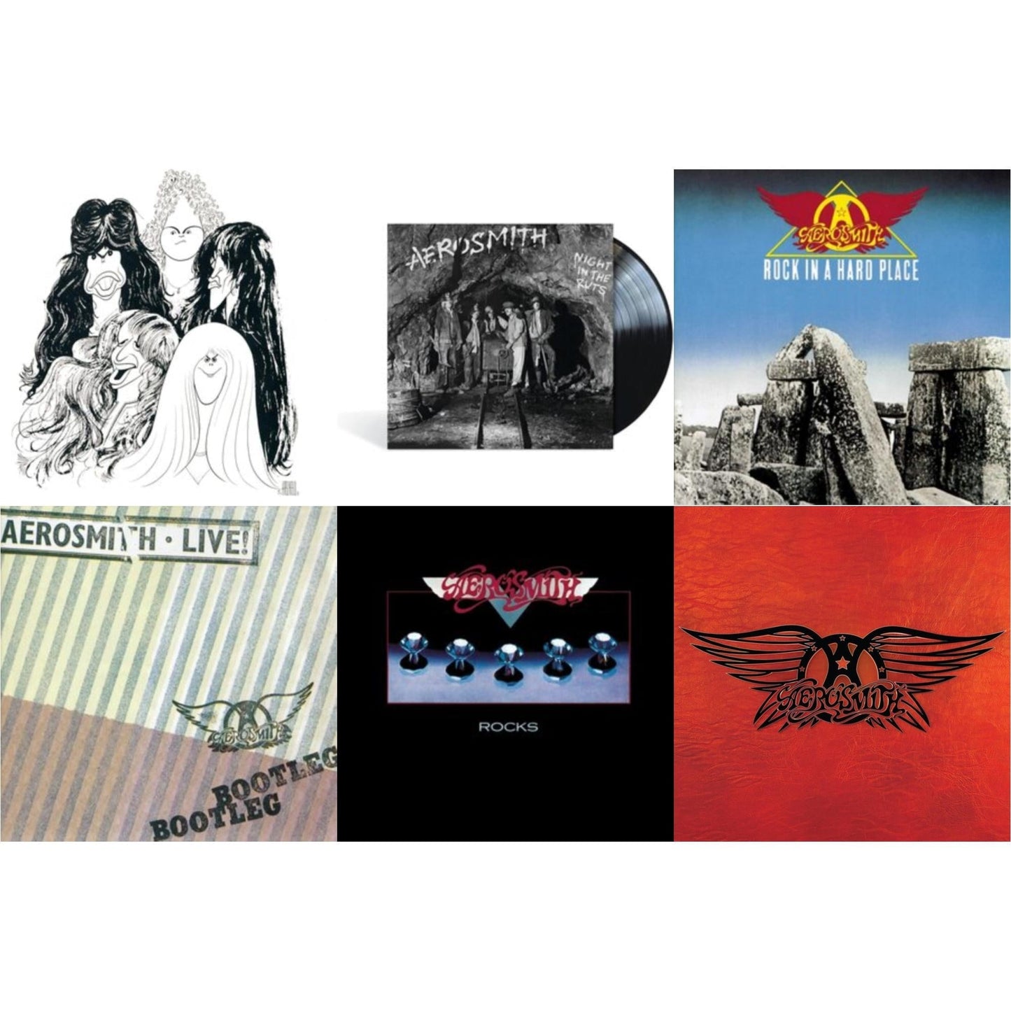 Aerosmith - Greatest Hits & Night In The Ruts & Rocks & Rock In A Hard Place & Live! Bootleg (2LP) & Draw The Line