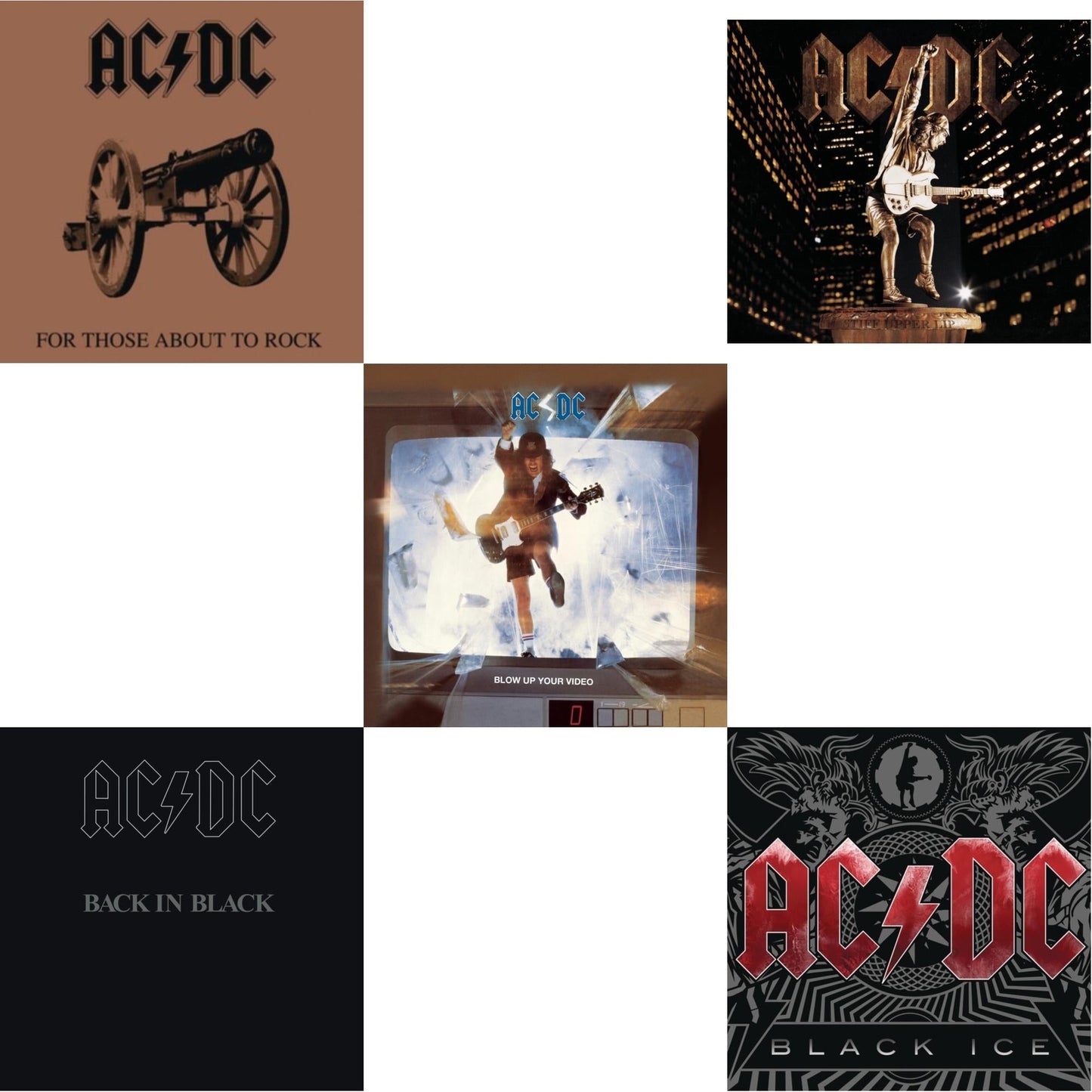 Ac/Dc - For Those About To Rock & Back In Black & Blow Up Your Video & Stiff Upper Lip & Black Ice - CD Bundle