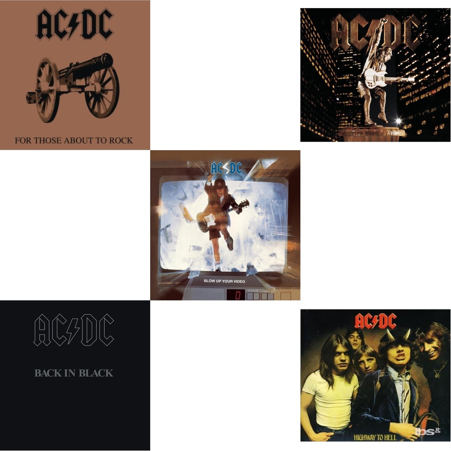 Ac/Dc - Highway To Hell & Back In Black & For Those About To Rock & Stiff Upper Lip & Blow Up Your Video - CD Bundle