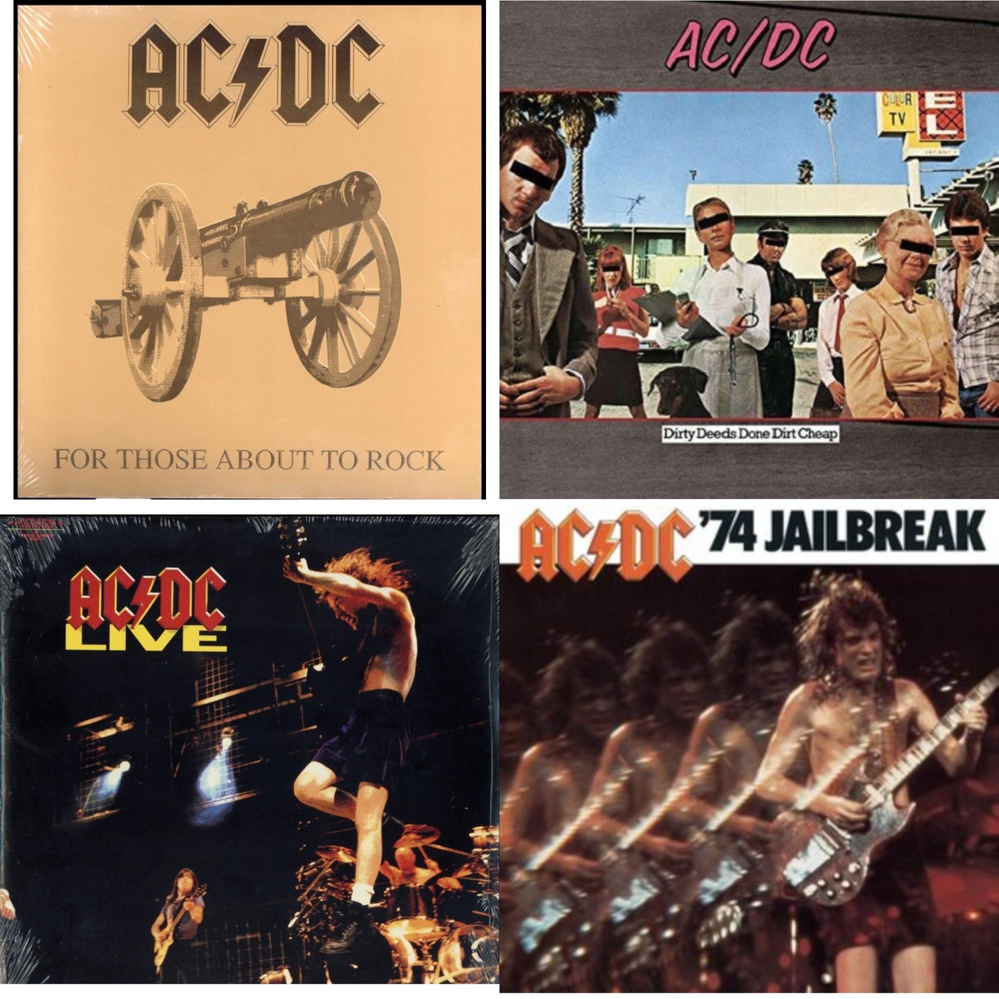 Ac/Dc - 74 Jailbreak (180G) & Dirty Deeds Done Dirt Cheap (180G) & For Those About To Rock (180G) & Live (2LP/180G)