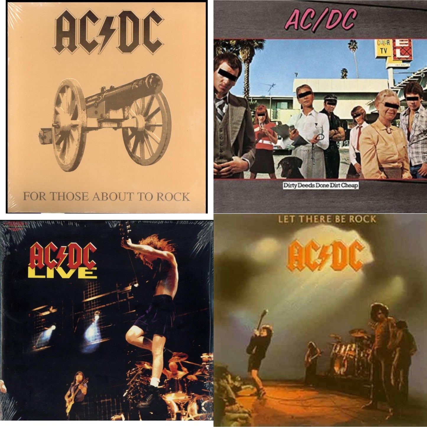 Ac/Dc - Dirty Deeds Done Dirt Cheap (180G) & Let There Be Rock (180G) & For Those About To Rock (180G) & Live (2LP/180G)