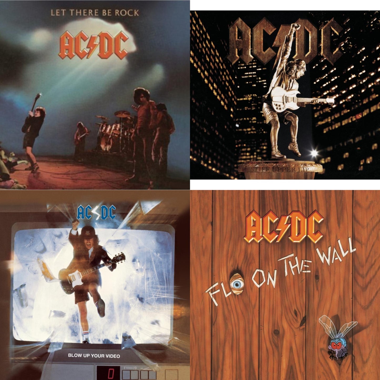 Ac/Dc - Let There Be Rock & Stiff Upper Lip & Blow Up Your Video & Fly On The Wall - CD Bundle