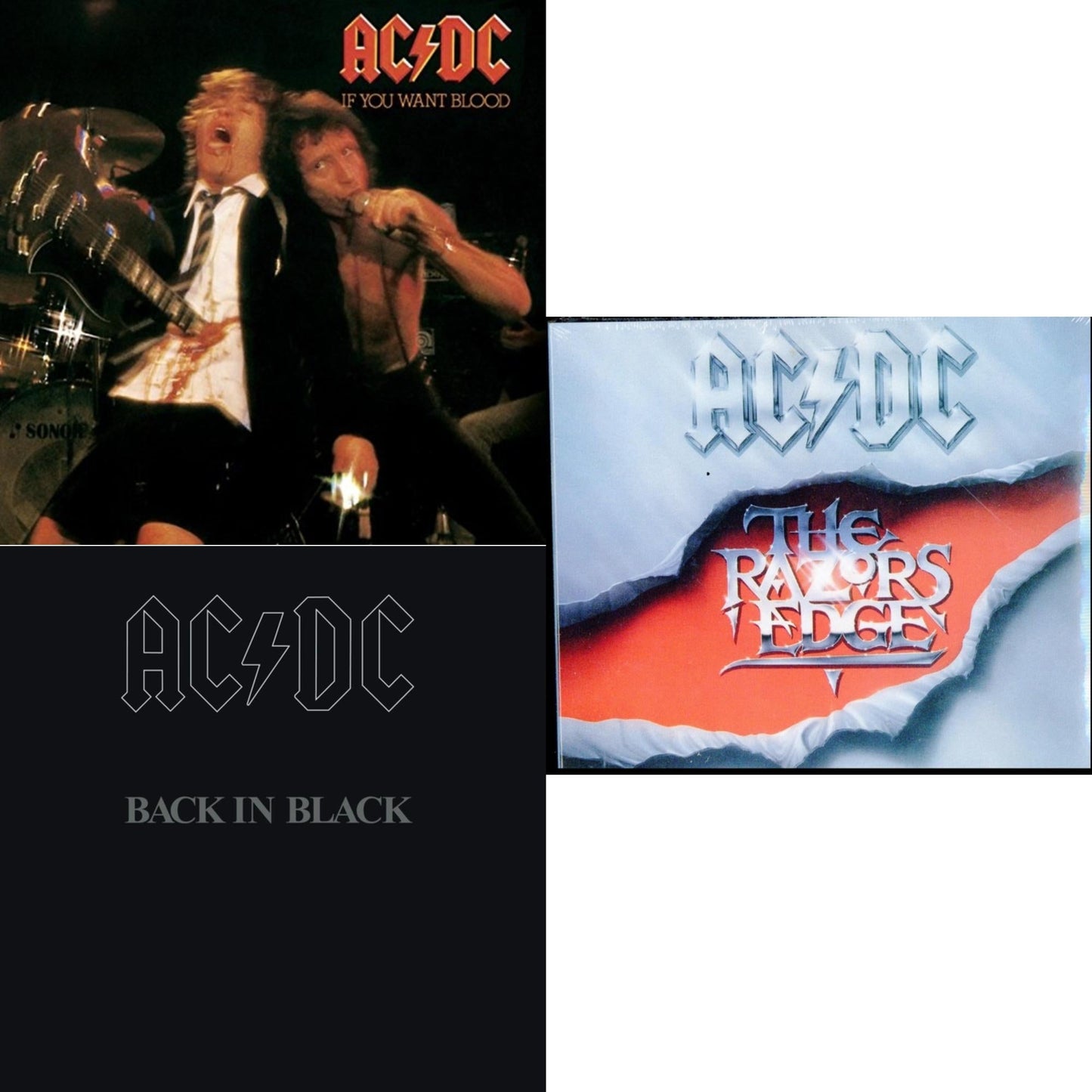 Ac/Dc - If You Want Blood You've Got It & Back In Black & Razor's Edge - CD Bundle