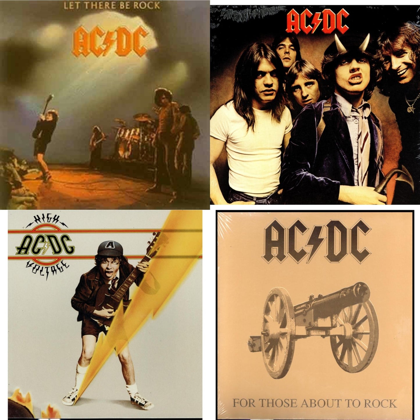 Ac/Dc - High Voltage (180G) & Let There Be Rock (180G) & Highway To Hell (180G) & For Those About To Rock (180G) - LP Vinyl Bundle