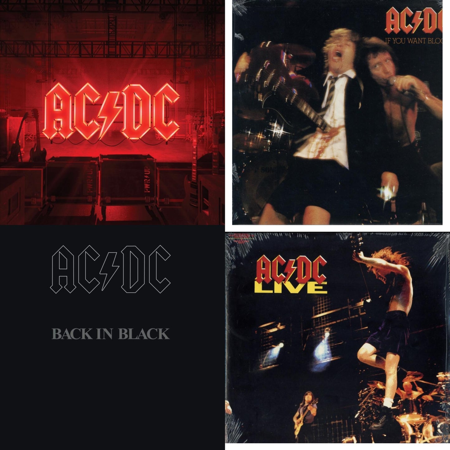 Ac/Dc - Power Up (180G/Gatefold Jacket/Inner Sleeve) & If You Want Blood You've Got It (180G) & Back In Black (180G) & Live (2LP/180G)